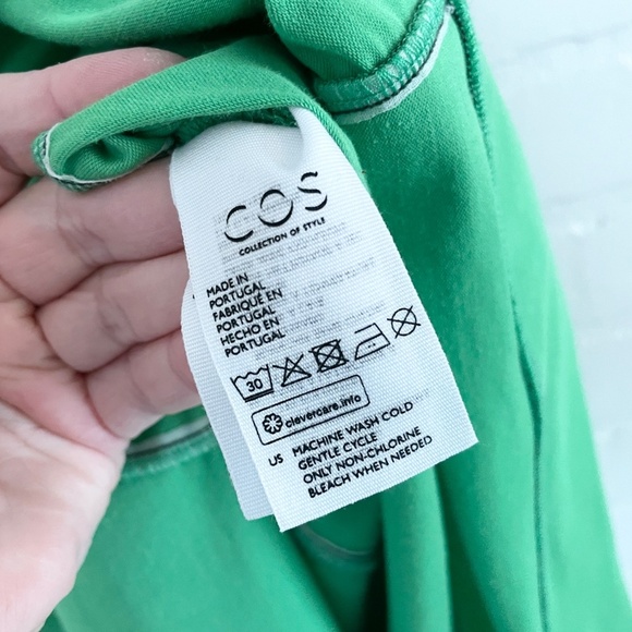 COS Mini Dress With Coverstitched Seams Apple Green Blokettecore Sz S Oversized - Picture 8 of 13